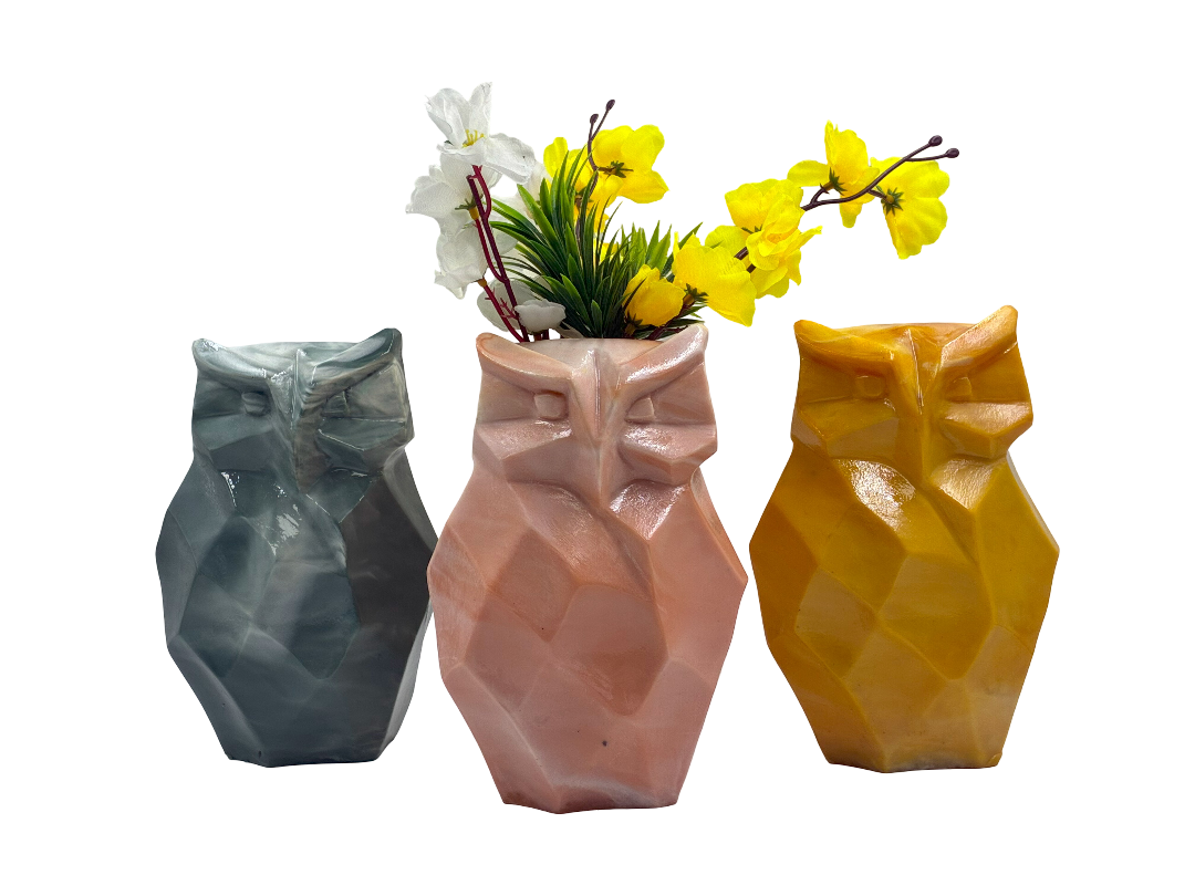 Owl cut vase