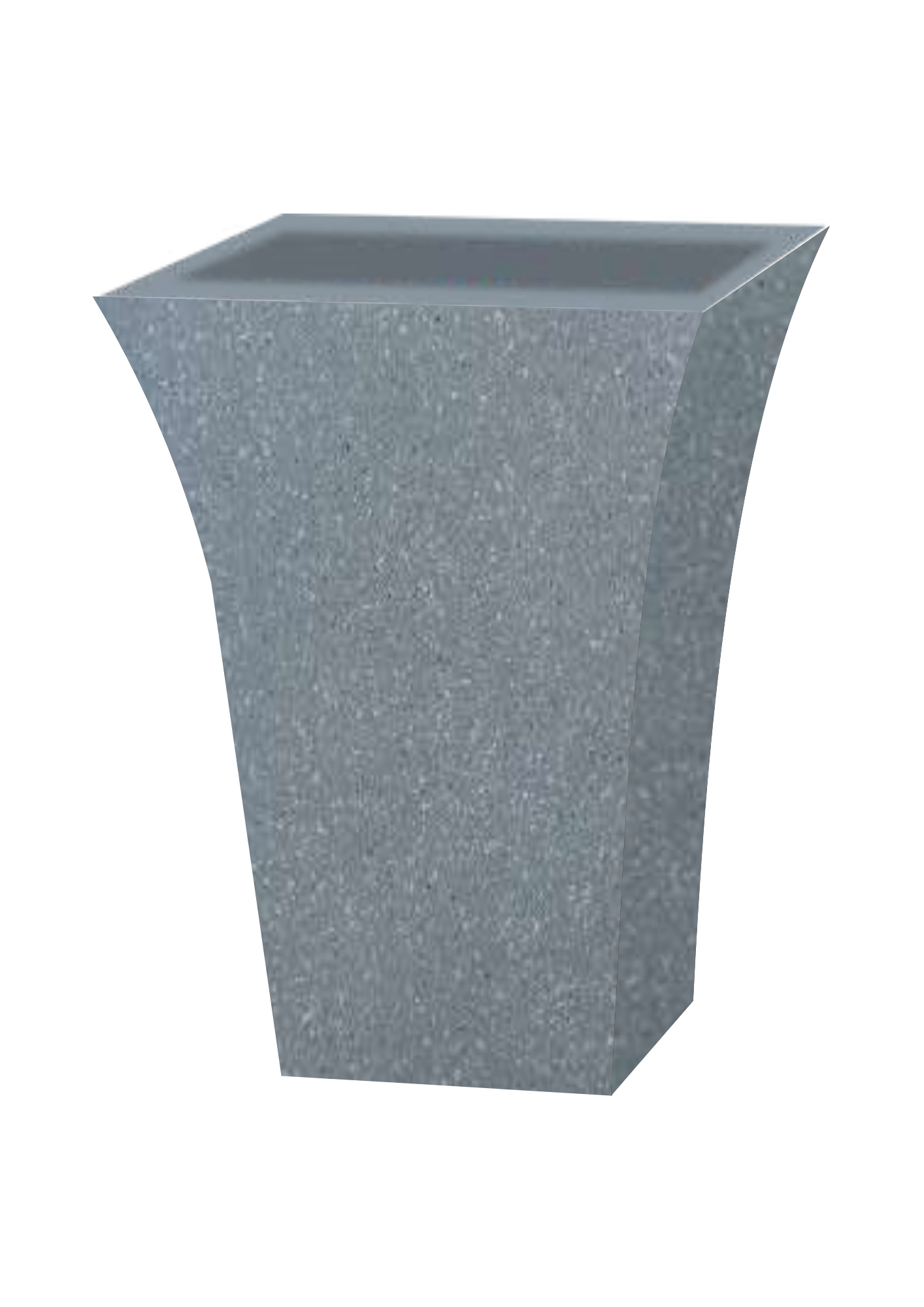 Flared Square Planters - Stone Finish